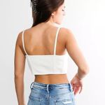 Free People Have My Heart Corset Cropped Tank Top in White NWOT Size XL Photo 2
