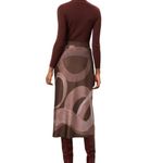 Slate + Willow Slate‎ & Willow Brown Pink Abstract Design Satin Slip Skirt - Size Large Photo 1