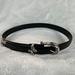 Brighton Western Belt Womens Medium Black Leather Alligator Embossed Silver M Photo 1