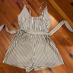 Zaful Black & White Striped Romper Photo 1