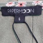 PaperMoon  Green Floral Print Blouse with Cap Sleeves NWT Size Small Photo 4
