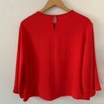 ZARA  Women’s Red Long Sleeve Blouse with Pearl Accent Buttons in Size M Photo 1