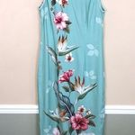 Paradise Bay Women’s Floral Hawaiian Tropical Print Colorful Tank Maxi Dress Green Photo 0