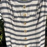 Maeve Anthropologie Women’s Linen Blend Striped Maxi Dress Size 0 Trumpet Skirt Photo 4