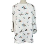 Croft & Barrow  XX-Large Sweatshirt Floral 3/4 Cuffed Sleeves Lightweight White Photo 4
