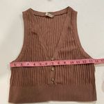 Free People Intimately Ribbed Knit Button Vest Tank Top Brown Size M Photo 4