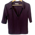 We The Free Free‎ People  PurplKrystal Polo Collared Short Sleeve Top Size Medium Photo 0