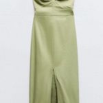 ZARA  Light green linen mini dress  Photo 0