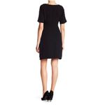 Bobeau Women’s Black Stretch Crepe Pleated Bodice Faux Wrap Dress Size XL Photo 4