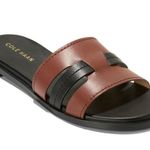 Cole Haan NEW Flynn Fisherman Slide Sandal DARK CUOIO/ BLACK LEATHER, Size 7.5B Photo 0