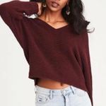 American Eagle Outfitters Burgundy Long Sleeves V Neck Sweater Photo 5