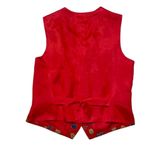 Liz Claiborne 90s Vintage Floral Red Vest Silky 8 Petite Photo 5
