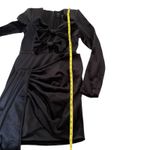 ASOS LUXE Black Velvet Bow Detailed Draped Long Sleeve Mini Dress Size 4 EUC Photo 8