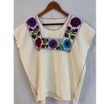 Handmade Women’s  Size Unknown, Cream Floral Embroidered Shirt. Photo 0