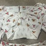 Anthropologie STUNNING Farm Rio Embroidered Flowers Crop Top and pant set XL EUC Photo 6