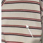 Lulus Striped Antique White Oversized V-Neck Tee Photo 3