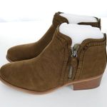 MIA Mable Ruffle Vegan Block Heel Bootie in Olive Women's 8 NWOT Photo 2