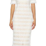 Likely  Off Shoulder Lace Midi Dress Cream Photo 0