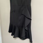 DKNY Black Fit & Flare Ruffle Zipper Dress Size 8 Photo 5