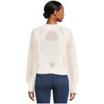 No Boundaries  Juniors Size L 11-13 White Mesh Cardigan Open Front Knit Sweater Photo 3