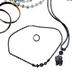 Vintage Black Beaded Necklace hematite stones matches other vintage items Photo 2