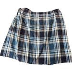Talbots Blue Plaid Wrap Around Skirt Size 12 Photo 2