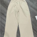 Wideleg baggy high waist sweatpants Tan Photo 2