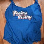 No Boundaries NoBo XL Lapis Blue Feelin Beachy 1-Piece Swim Plus Photo 0