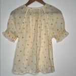 Madewell  Smocked Button-Up French Daisies Cream Floral Cotton Cottagecore Large Photo 5