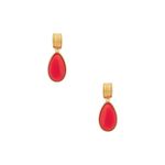 petit moments Hoop Tear Drop Earrings in Red New Womens Dangle Photo 0