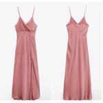 ZARA  Sleeveless Buttoned Side Slit Midi Slip Dress Dusty Pink Women's Size S Photo 2