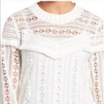 Trouve white lace‎ fringe crew neck sweater top women’s size M Size M Photo 1