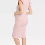 Hatch maternity ribbed ruffle sleeve ribbed baby light pink tank midi dress Size undefined Photo 2