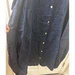 Sahara SHIRT DRESS TEXTURED Viscose Button Up Bubble Hem Dress BLUE NAVY SZ S Photo 5