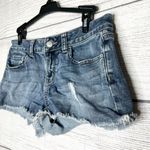 PINK - Victoria's Secret PINK Victoria’s Secret Distressed Denim Blue Jean Short Shorts Size 4 Photo 2