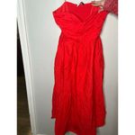 TOCCIN x RTR Red Sweetheart Neckline Strapless Flowy Skirt Midi Dress Size 14 Photo 5