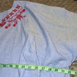Lane Bryant  26 v neck blouse embroidered floral long split sleeves 100% cotton Photo 3