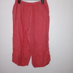 Flax  linen coral wide leg cropped pants size small Photo 6