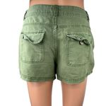 J.Crew Women's Green Linen Low Rise Button Zip Casual Walk Beach Shorts Size 0 Photo 2