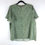 Bloomchic  Ditsy Floral Ruffle Sleeve Button Detail Blouse Green White 12 Photo 5