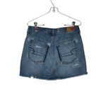 American Eagle  Women's Mini Skirt A-Line Button Fly Distressed‎ Lined Denim 4 Photo 4