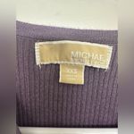 Michael Kors Ribbed Knit Long Sleeve Top XXS Purple Fitted Sweater Photo 1