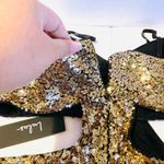 NWT Lulus Luxe Gold Sequin Cutout Bodycon Mini Dress. Size L Photo 8