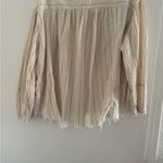 Carly Jean Los Angeles  Cream Striped Button-Up Photo 7