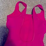The Cove Vintage Le Women's 90s One Piece Swimsuit Hot Pink Ribbed high leg Photo 8