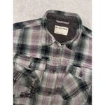 Free People ‎ We the Free Anneli Plaid Shirt Jacket S Purple Green  Oversized EUC Photo 5