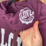 On Fire  Burgundy LOVE Graphic Cowl Turtle Neck Sweatshirt Women's Size Large Photo 1