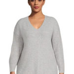 Terra & Sky Gray V-Neck Long Sleeve Tunic Sweater Womens 0X NWT Photo 0