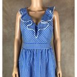 Julia Jordan  Blue/White Striped Ruffled Dress 6 Photo 3