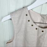 Cynthia Rowley Women's Sleeveless Linen Cotton Shift Dress Beige Studded Size 2 Photo 3
